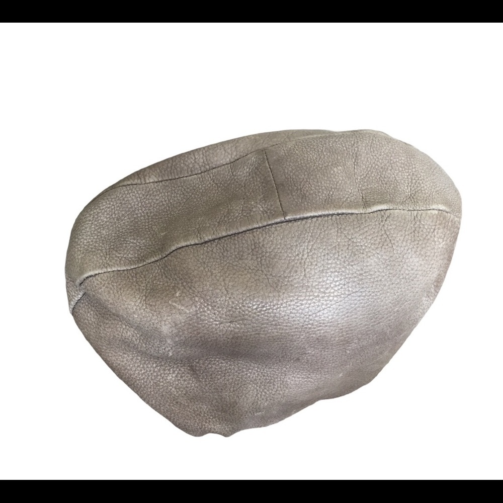 ROOTS Taupe Beige Pebbled Leather Olivia Large Slouchy Hobo Shoulder Bag Purse - Picture 7 of 11